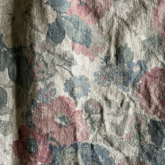 Vintage Floral Printer Denim Wrap Skirt - Picture 5 of 5